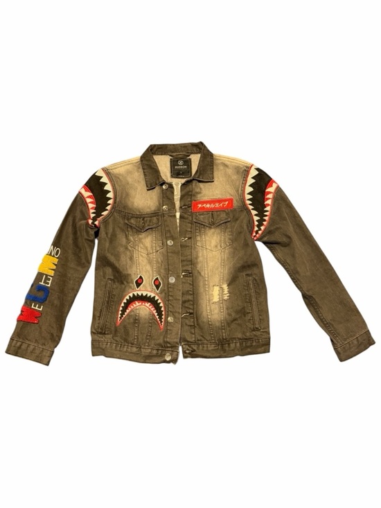 Hudson Jeans Other - Hudson Jeans black men Denim Jacket with Shark Patch Accents, pre-owned,